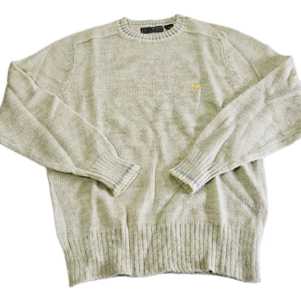 Vintage Andrew St John Sweater Pullover Women's‎ XL Pale Green Cozy Warm Winter
